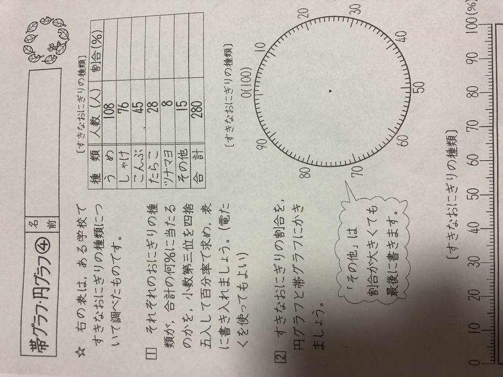 帯グラフと円グラフの問題です考えてもわからなかったので答えを教えてくださ Yahoo 知恵袋