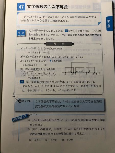 数学の基礎問題精講1aの47番の解説の、線を引いた部分が理解で