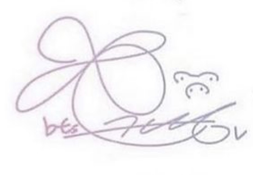 BTSのテテのサインの右上の絵？マークって何を表しているのでし