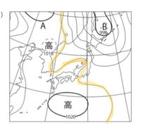 中学理科等圧線の問題です 黄色線の気圧は何hpaですか Bは低気圧 Yahoo 知恵袋
