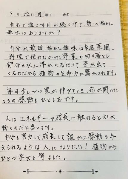 自分の字を見た方からは、 - 「字が綺麗だね」「綺麗風に書いている 