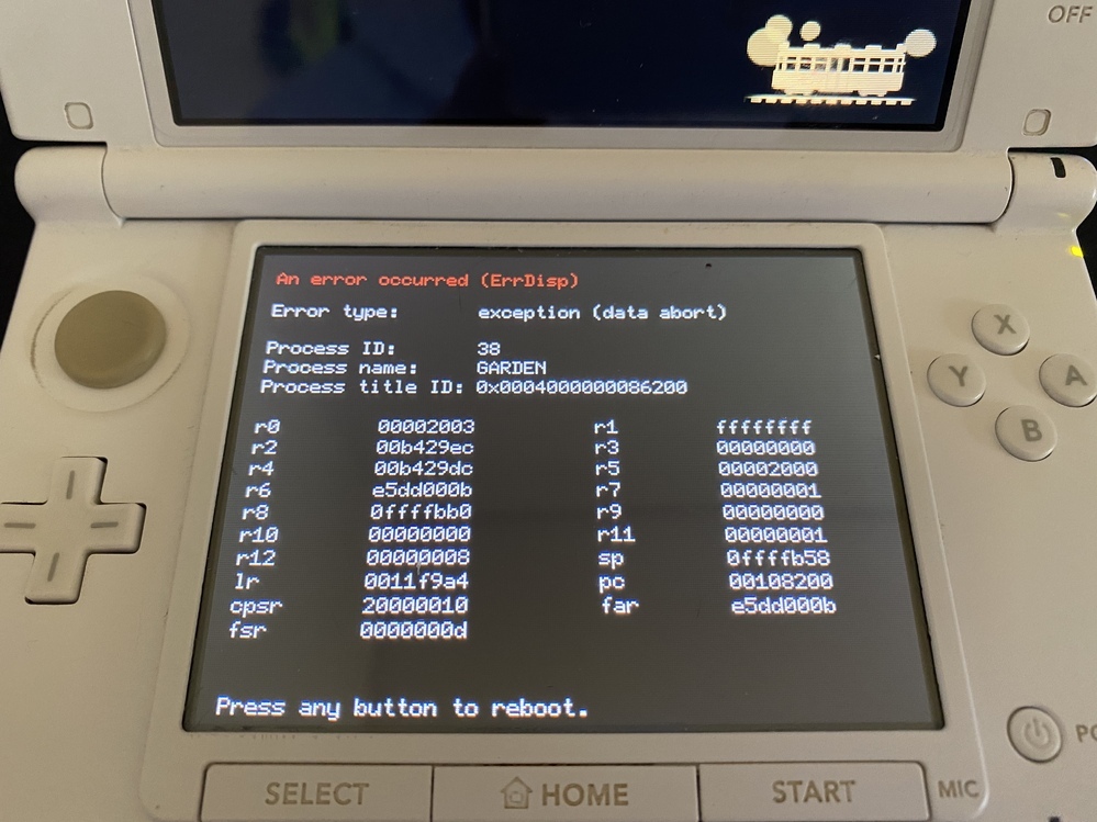 3dsを改造してとび森を開いたのですがこのようにエラーになって