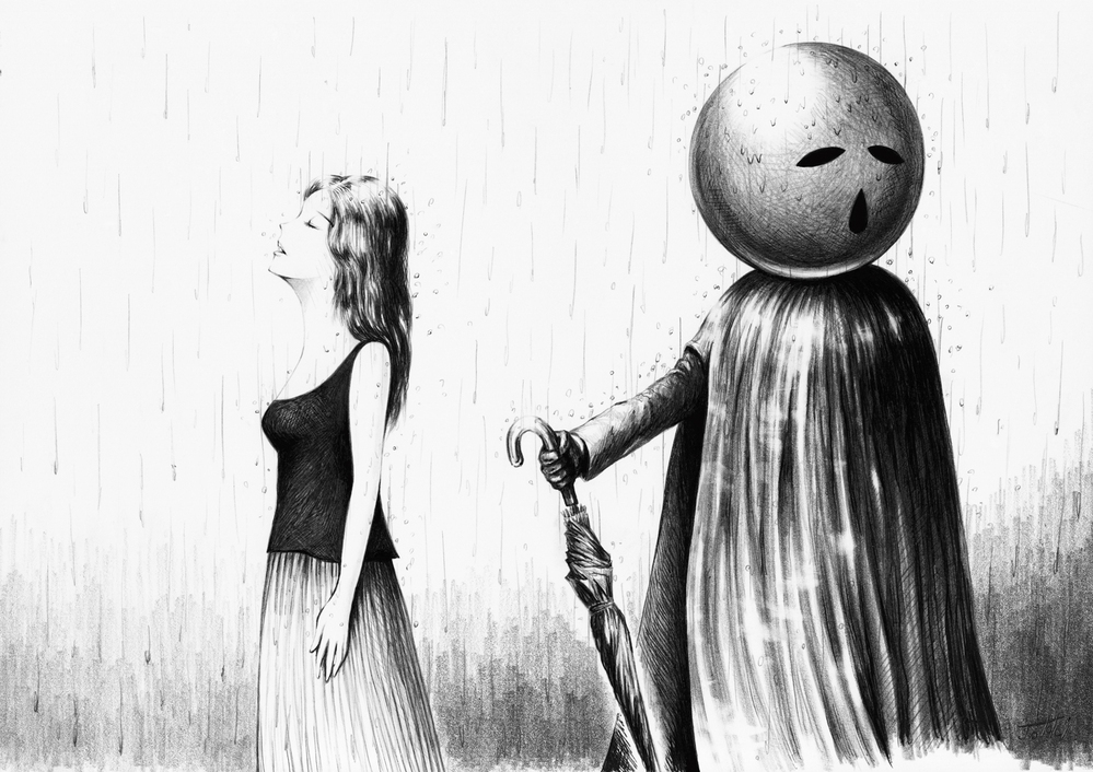 この絵の女性は小柄に見えますか 傘を900cmと目測して 普通 Yahoo 知恵袋