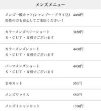 とある美容院のメンズメニューなんですが 相場的にどうでしょうか Yahoo 知恵袋