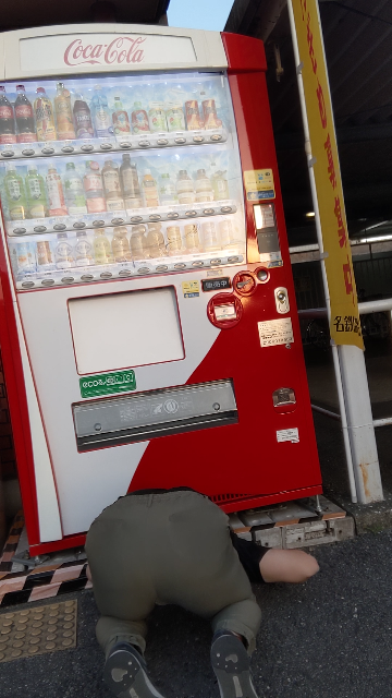 自販機の下に小銭が入り込んだのでイケメンお兄さんに撮ってもらいました。 こんないいことって滅多...