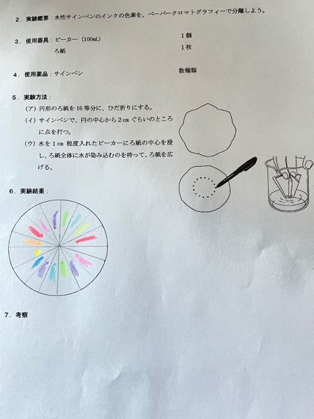 学校でペーパークロマトグラフィーの考察を考える宿題が出たのです Yahoo 知恵袋