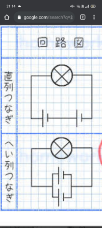 下の写真について 電池の直列つなぎでは回路図で表すと一つの記号しか Yahoo 知恵袋