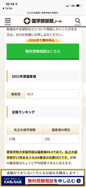 愛知学院歯学部について この偏差値とランキングは本当ですか Yahoo 知恵袋