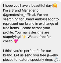 インスタでネイルをあげたらこのようなメッセージが来たのですが どういう意 Yahoo 知恵袋