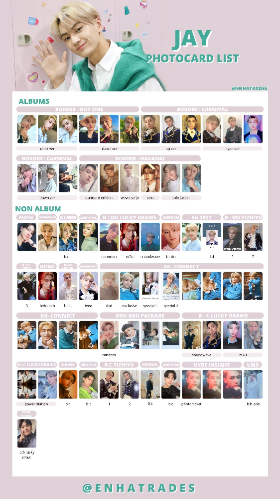 enhypen ジェイ トレカ ENHYPEN ジェイ トレカ enhypenジェイ まとめ