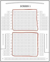 映画館の座席について質問です 画像の赤の円で囲ってる座席に何か名称はありますか？
私は前のかたまりと後ろのかたまりと呼んでいるのですが...なんか違う気がして