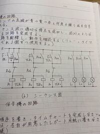 この信号機の回路のシーケンス図の動作順序を教えて頂けませんか？... - Yahoo!知恵袋