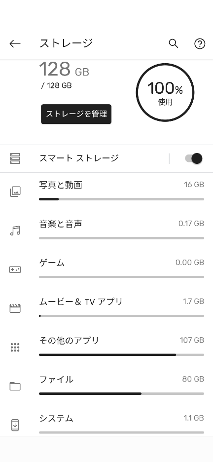 ストレージが100%になったらどうなるの？