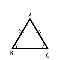 一応二等辺三角形のつもりで書いた画像です。 教科書に書いてあって疑問に思ったのですが、∠ABC＝∠ACBって書く時と、∠B＝∠Cって書かれてる時の違いってなんですか？