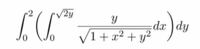 重積分の積分順序の変更とその計算をお願いします。 √1+x^2 +x^2 /4=1+x^2 /2です。