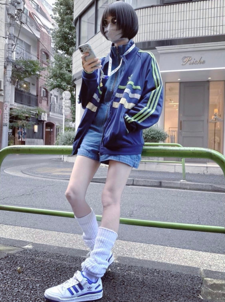 adidas ビンテージ ジャージ 水色 あのちゃん レア 80´s-