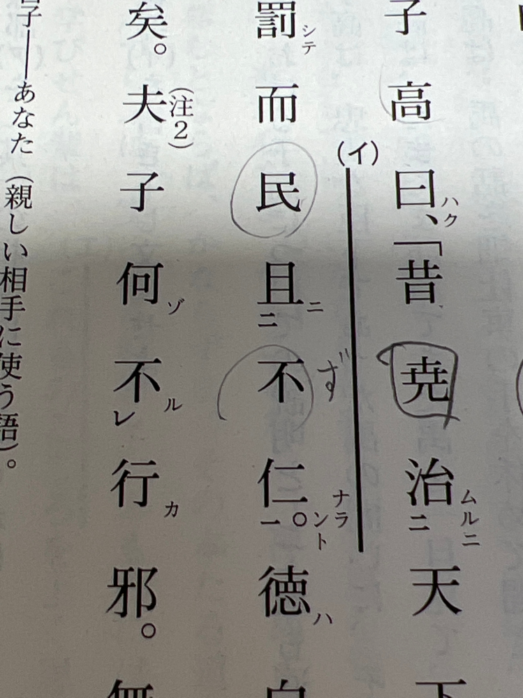 この書き下し文教えてください 民且に不仁ならんとす Yahoo 知恵袋