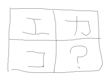 なぞなぞ です この絵を出され この絵に入るカナはなんですか いくら考 Yahoo 知恵袋