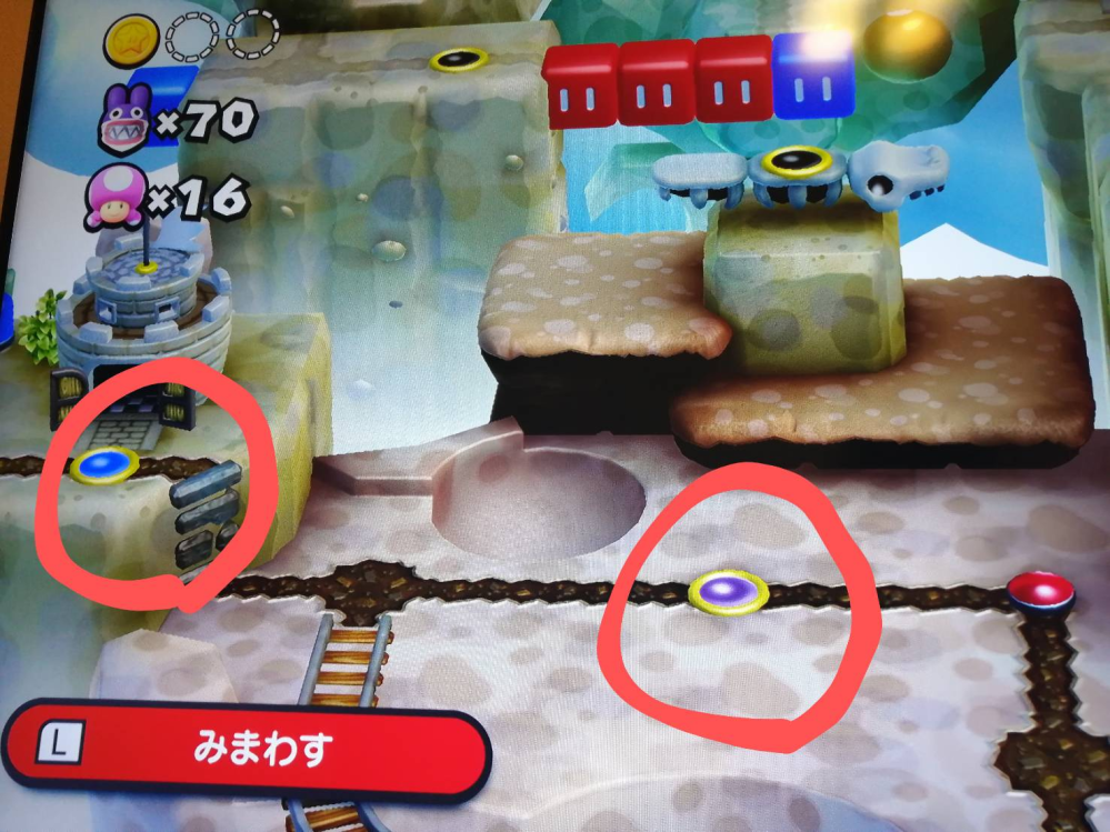 NewスーパーマリオブラザーズUデラックスクリア地点の色につい