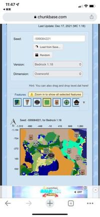 マインクラフト統合版です 下のシード地です でseedmapで検索 Yahoo 知恵袋