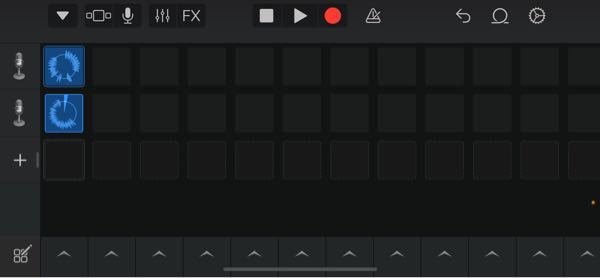 GarageBandで音声を重ねたいのですが、トリミングしたいのに押しても編集の文字が出てきません。どうやればトリミング出来ますか？ あと、この画面でなく音の波の画面にする方法を知りたいです