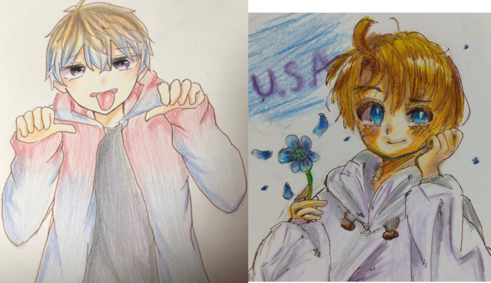 即日発送 手描きイラスト オリジナル 夏 男子学生 毎日暑いね アナログ Daterskate Com Ar