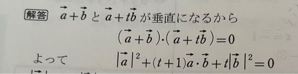 ベクトルの計算なのですが、展開した後に(t＋1)aベクトル×bベクトル になるのは何故ですか