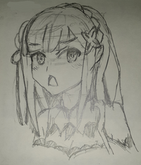 イラスト評価お願いします リゼロのエミリアをシャーペンで描きました アタ Yahoo 知恵袋