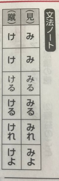 写真は古典文法の活用表です なんで み が未然形から命令形まですべてに共 Yahoo 知恵袋