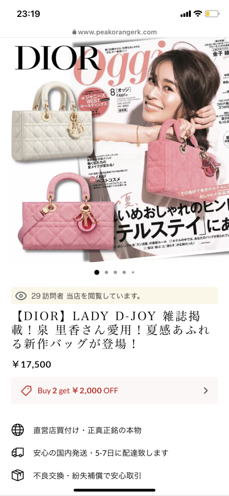 広告で流れてきたのですが、 Diorのバッグこのお値段では流石に有り得ないですよね？？