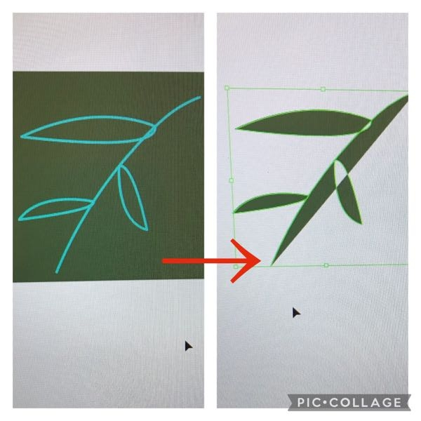 Illustratorについて教えてください。 画像左のように、 ペンツールで線を書く→線同士を複合パスにする→ 四角を作る→クリッピングマスクする とやると、線の部分だけ緑になるようにしたいの...
