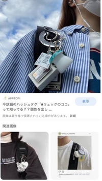 この写真のようなキーホルダーの付け方をしたいのですが 肩にキー Yahoo 知恵袋