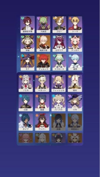 原神についての質問です現在の所持キャラは以下の写真の通りなんで Yahoo 知恵袋