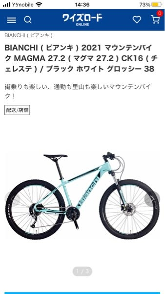 ビアンキのマグマというマウンテンバイクのサイズ38の適応身長1 