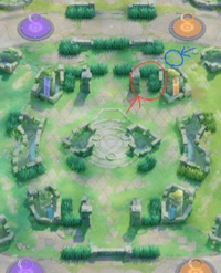 ポケモンユナイトの質問です。

画像の赤丸の草むらに1人で隠れてたんですけど、走ってきたアブソルに青丸付近からピンポイントでカッター撃たれてからの連撃で倒されました。 ちなみに、近くに隠れてない味方が居たのに、それを無視して一直線にこちらに走って来た上に、迷いなくこちらが隠れてる箇所に撃ち、更には居るのがわかってたかのように間髪居れずに辻斬りしてきたのです。

もしかして、チーターで...
