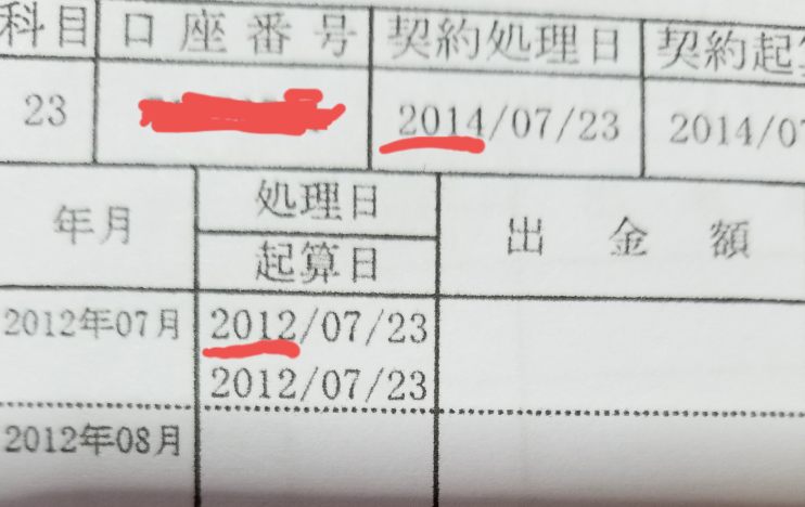 定期預金の履歴の見方について 上に書かれている契約処理日と 下 Yahoo 知恵袋