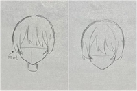 イラストで髪を描くとき 画像左のようにサイドの髪が少なければ頭は大きくな Yahoo 知恵袋