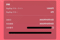 PayPayで送金された時のこの「有効期限」って、送金された額の有効期限でしょうか？10/15までに1000円使えということですか？ 