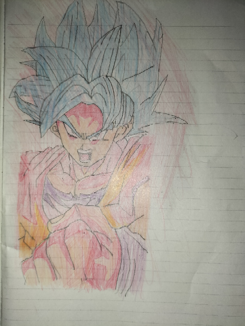 ブルー界王拳悟空を描きました 上手いでしょうか 0 100点で Yahoo 知恵袋