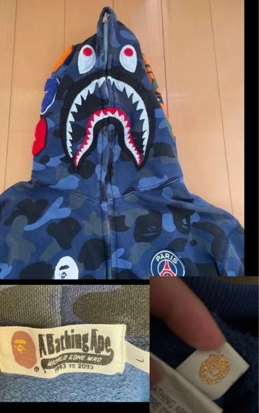 は*こ様 【A Bathing Ape 】エイプ APE シャークパーカー並行輸 1ST SHARK FULL ZIP HOODIE（パーカー）｜A BATHING APE（ア