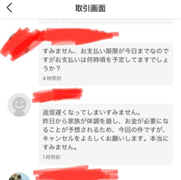 メルカリで支払い待ちをしていたら期限当日にこのようなメッセージ