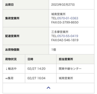 kotosa(宅急便指定) 至急佐川急便のこれって今日配達されたりする可能性はありますか