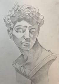 石膏像デッサンの好評をお願いしたいです。高校1年生で時間は4