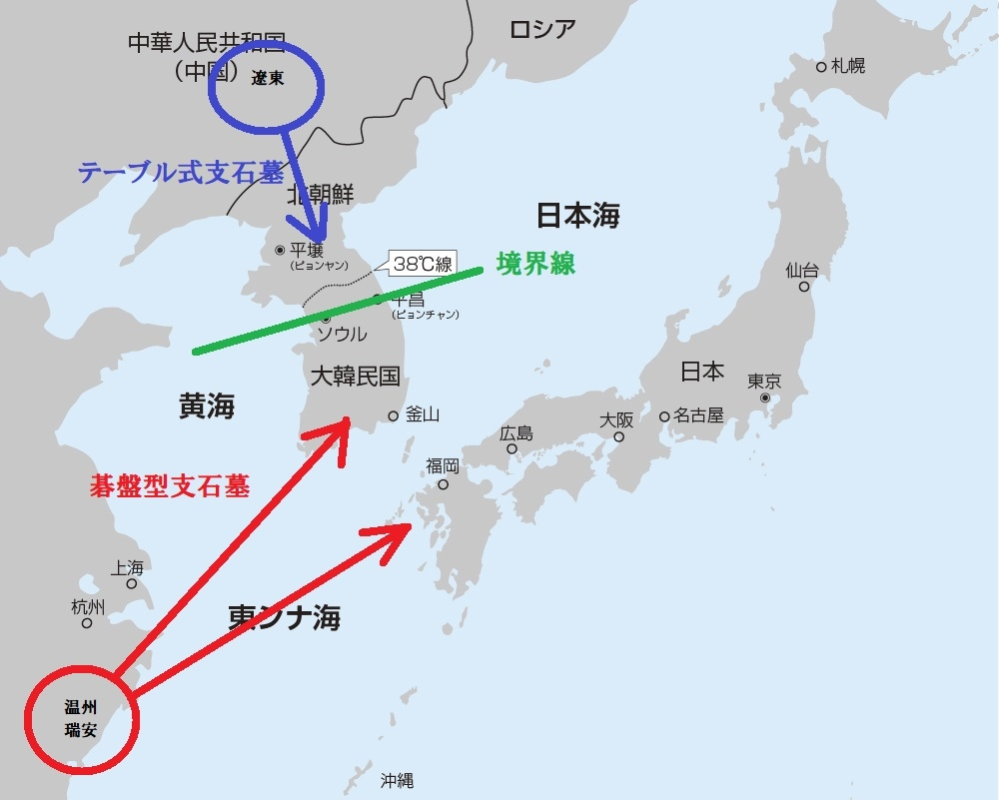 支石墓】日本で発見される支石墓（碁盤型支石墓）は「朝鮮半島