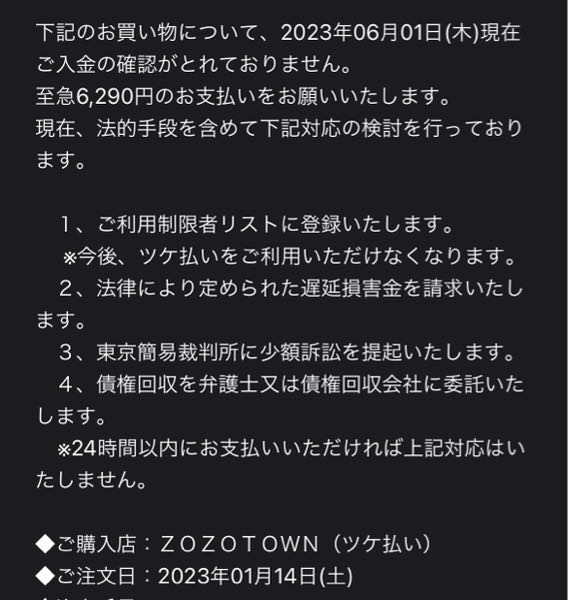 ZOZO ツケ払い 反映 何日？