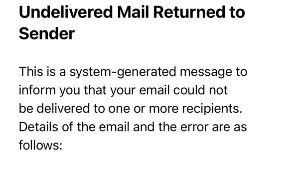 メールを送ったらこのようなメールが届きました。 差出人のメアドを入れるのを忘れてしまったのですが相手にはメールが届いていない状態でしょうか？