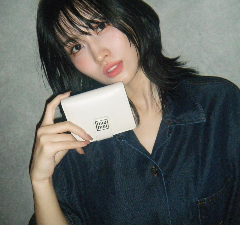 【TWICE モモ/インスタ使用アイテム】MIU MIU 二つ折り財布 ホワイト TWICE モモ/インスタ使用アイテム】MIU MIU 二つ折り財布