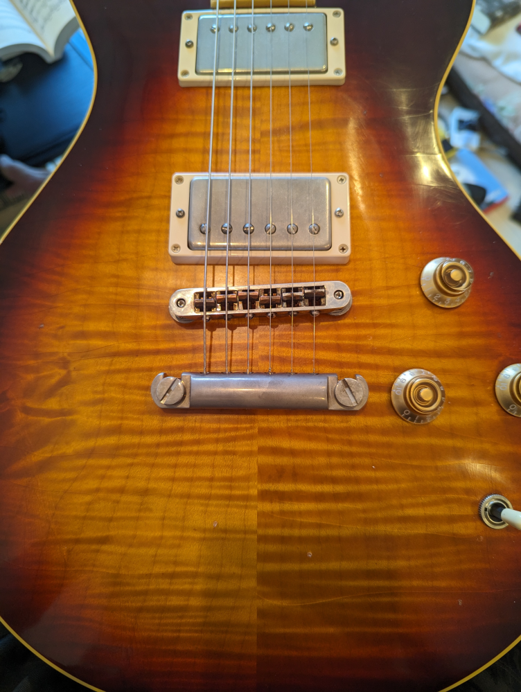 レスポール シースルーブラック 虎目 レスポール シースルーブラック 虎目 レスポールのトラ目の撮影 - 99年製