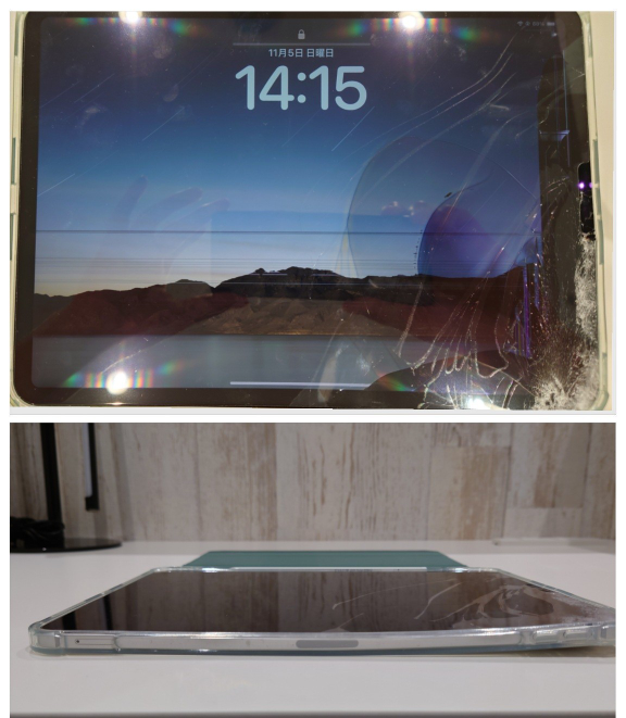 iPadの液晶割れについて。 - iPadを息子が階段から落と - Yahoo!知恵袋