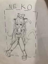 中学三年生が書いた絵です このイラストは中1で上手い方なのでしょうか…❔ちなみに13歳で
